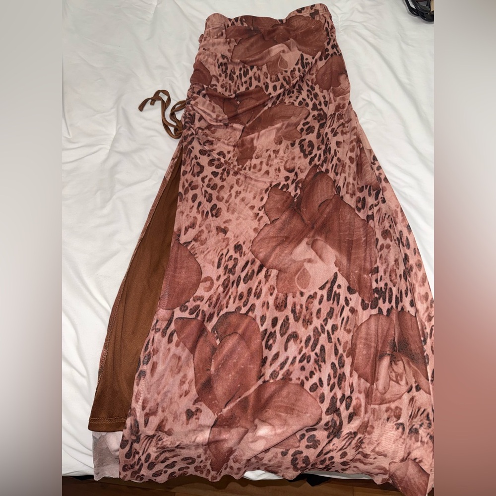 Brown Floral Maxi Skirt - never worn - Picture 5 of 7